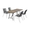 Armen Living Koala and Clip 5 Piece Dining Set in Light Eucalyptus Wood and Metal with Gray Rope 840254332331 - alternate 1